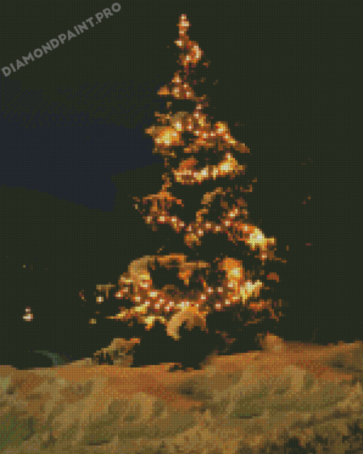 Christmas Snow Covered Tree diamond painting