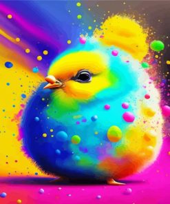 Abstract Splatter Easter Chick Diamond Painting