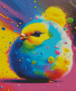 Abstract Splatter Easter Chick Diamond Painting