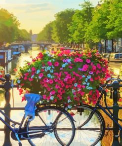 Bicycle And Flowers Diamond Painting