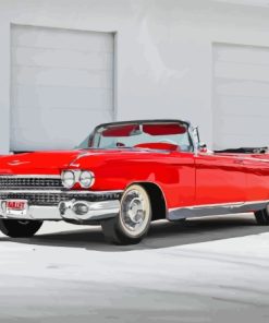 Cadillac 1959 Red Classic Car Diamond Painting
