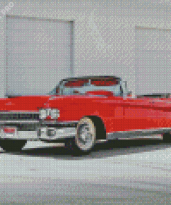 Cadillac 1959 Red Classic Car Diamond Painting