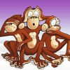 Cartoon 3 Wise Monkeys Diamond Painting