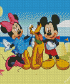 Minnie Mickey And Pluto Diamond Painting