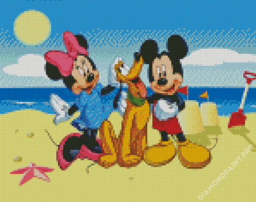Minnie Mickey And Pluto Diamond Painting