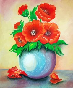 Red Potted Flowers Diamond Painting