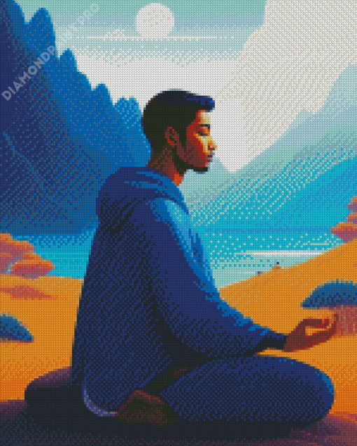 Spiritual Man Meditating Diamond Painting
