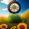 Steampunk Clock And Flowers Diamond Painting