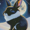 Black Bunny In Snow Diamond Painting