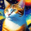 Cat Starry Night Diamond Painting