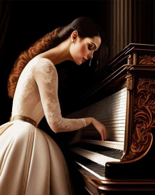 Classy Lady Playing Piano Diamond Painting