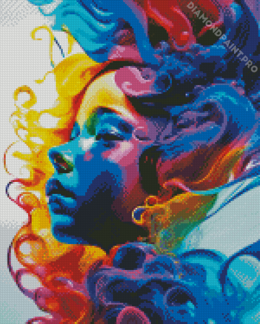 Colorful Smoke Girl Diamond Painting