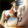 Cowboy And White Horse Diamond Painting