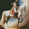 Cowboy And White Horse Diamond Painting