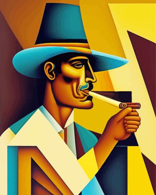 Cubism Man Smoking Diamond Painting
