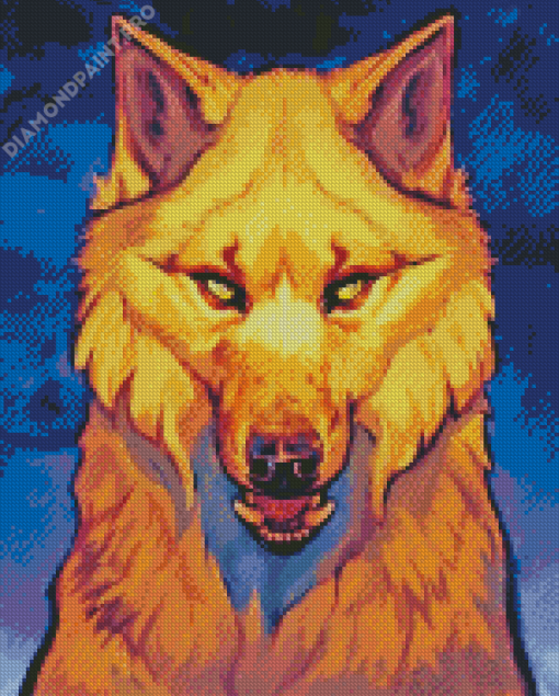 Gold Wolf Animal Diamond Painting
