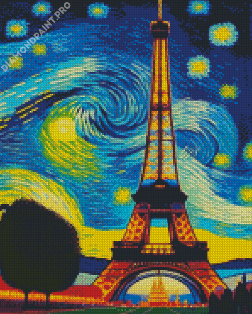 Starry Night Paris Diamond Painting