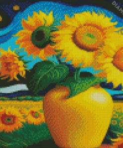 Van Gosh Sunflowers Diamond Painting