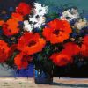 Abstract Vase Of Red Flowers Diamond Painting