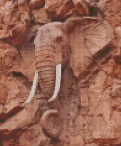 Elephant Rock Sculpture Diamond Painting
