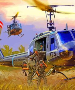 Huey Military Helicopter Diamond Painting