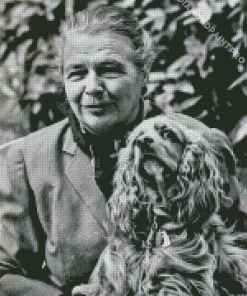 Marguerite Yourcenar With Her Dog Diamond Painting