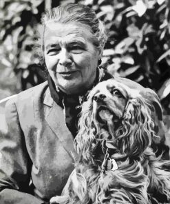 Marguerite Yourcenar With Her Dog Diamond Painting