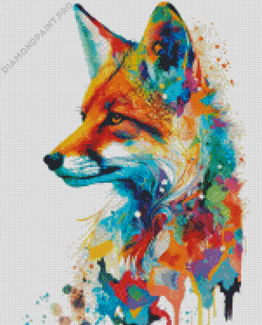 Splash Colorful Fox Diamond Painting
