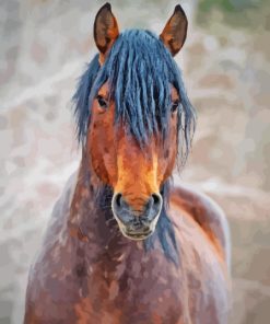 Brown Wild Mustang Diamond Painting