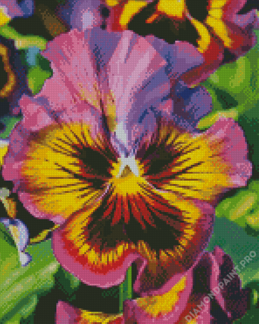 Purple And Yellow Flower Diamond Painting