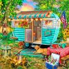 Vanlife Forest Camp Diamond Painting