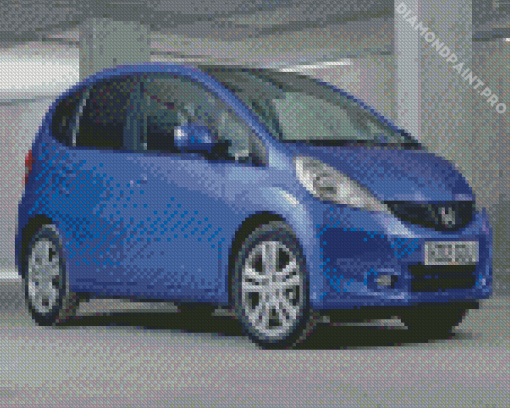 Blue Honda Jazz Diamond Painting