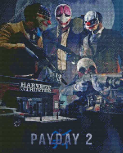 Action Game Payday 2 Diamond Painting