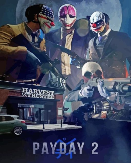 Action Game Payday 2 Diamond Painting