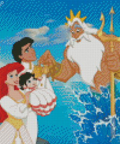 Ariel Eric Melody With King Triton Diamond Painting