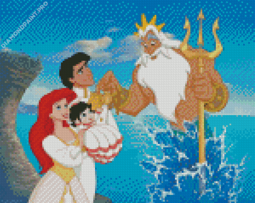 Ariel Eric Melody With King Triton Diamond Painting