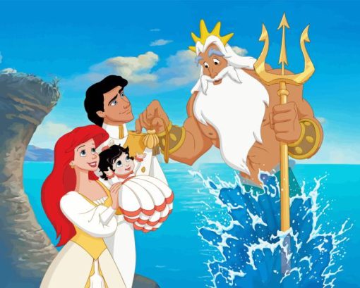 Ariel Eric Melody With King Triton Diamond Painting