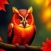 Autumn Orange Owl Diamond Painting