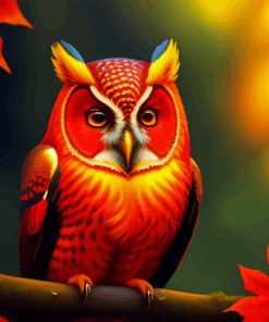 Autumn Orange Owl Diamond Painting