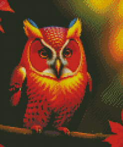 Autumn Orange Owl Diamond Painting