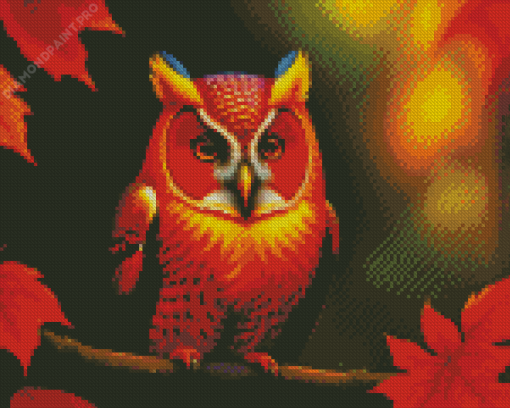 Autumn Orange Owl Diamond Painting