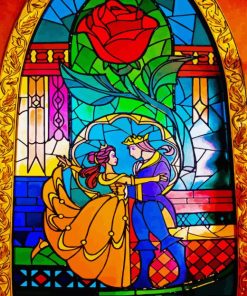 Beauty And The Beast Stained Glass Diamond Painting