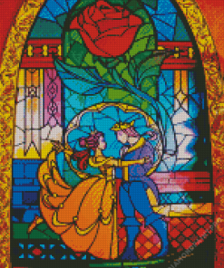 Beauty And The Beast Stained Glass Diamond Painting