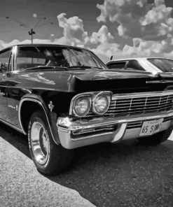 Black And White 1965 Impala Diamond Painting