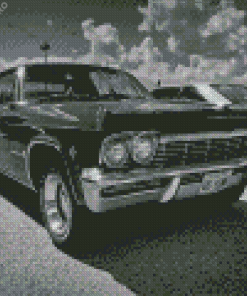 Black And White 1965 Impala Diamond Painting