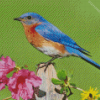 Bluebird On Flowers Diamond Painting