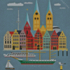 Bremen Vintage Poster Diamond Painting