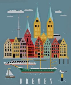 Bremen Vintage Poster Diamond Painting