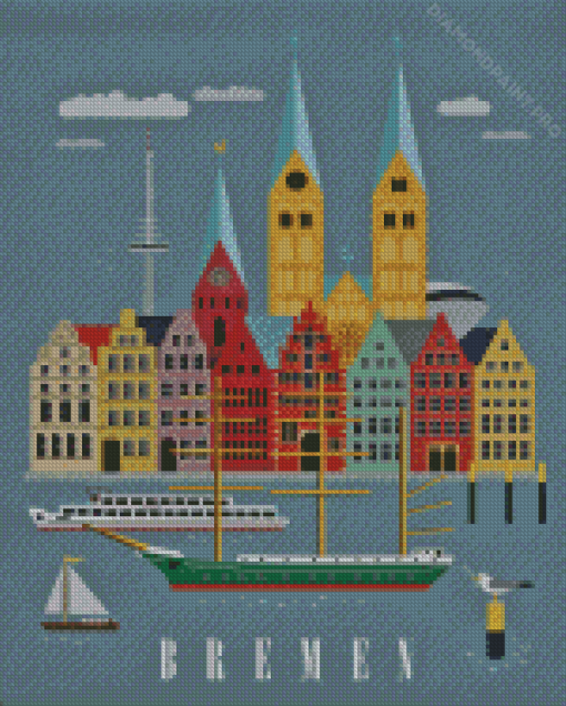 Bremen Vintage Poster Diamond Painting