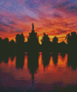 Bushy Park Sunset Silhouette Diamond Painting